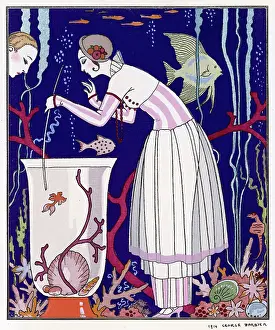 Aquariums: Woman and Fish Tank