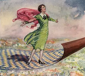 Congratulation: Woman on a Flying Carpet