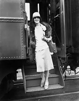 Getaway: Woman getting off the train