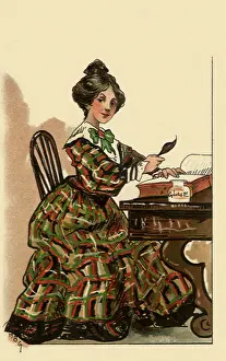 Bday: Woman Glueing in Book