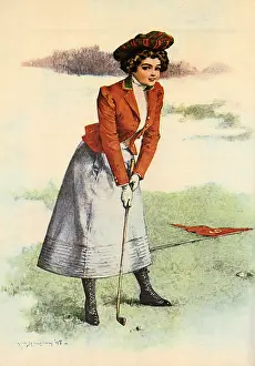 Putt: Woman Golfer