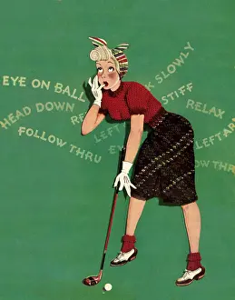 Perplexed: Woman Golfer Confused