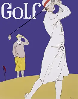 Finishes: Woman Golfer Swings