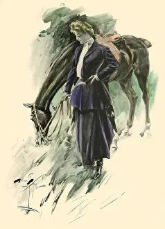 Stopping: Woman and Grazing Mount