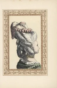 Combed: Woman with her hair combed up and in ringlets