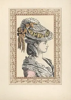 Chapeau: Woman in hairstyle with ringlets and a Phrygian hat