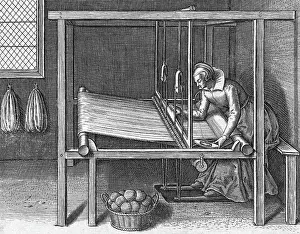 Amusing: Woman at Hand Loom, 1615
