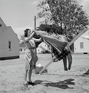 Siegel: Woman - Hanging - Laundry - Chore