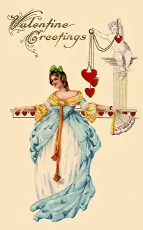 Ledge: Woman, Hearts, Cupid