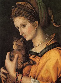 Headress: Woman Holding Cat