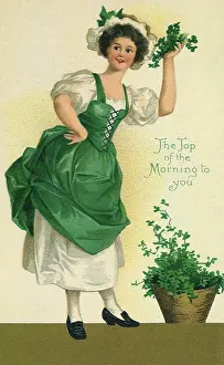 Paddys: Woman Holding Clover