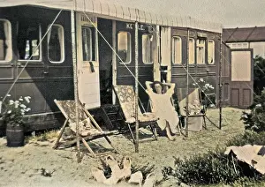 Holidaymaker: Woman holidaymaker in a deckchair