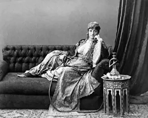 Hookah: Woman with hookah, Egypt