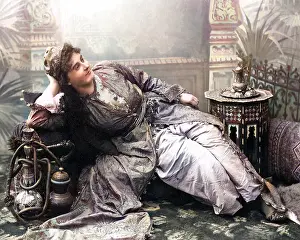 Reclining: Woman with hookah, Egypt