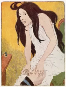Morphine: Woman injecting morphine