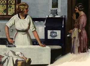 Ironing: Woman Ironing Sheet