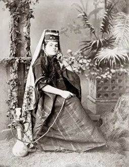 Hookah: Woman from Jerusalem, c.1880's, with hookah