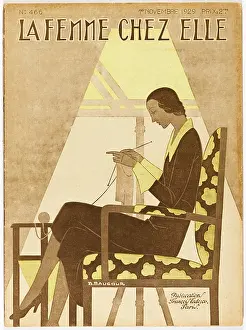 Elongated: Woman Knitting 1929