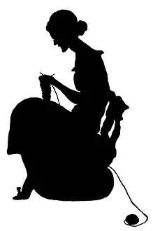 Knits: Woman knitting, silhouette