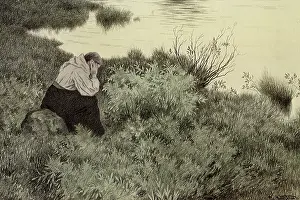 Kittelsen: Woman by Lake