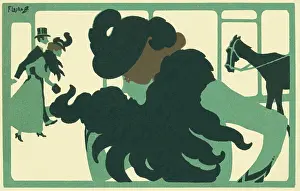 Woman in a large feather boa