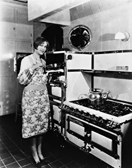 Wholesome: Woman with large stove