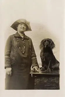 Cocker: Woman with her little Cocker Spaniel