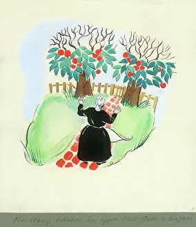 Stark: Woman looking at two apple trees