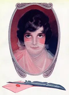 Quills: A woman looking into a makeup mirror