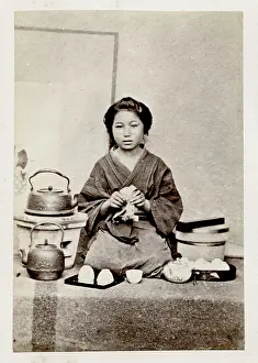 Renjo: Woman making tea, Japan