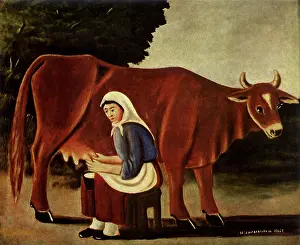 Pirosmani: Woman Milking Cow