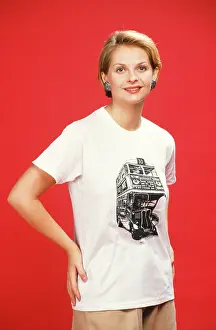 Lond: Woman Modelling No.30 Lond bus