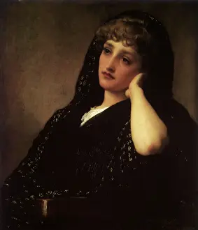 Leans: Woman in Mourning, by Leighton