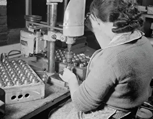 Accuracy: Woman operating a drill press, 1942
