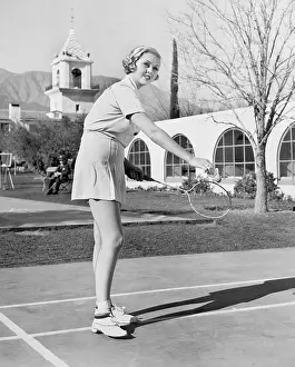 Pleasurable: Woman playing badminton