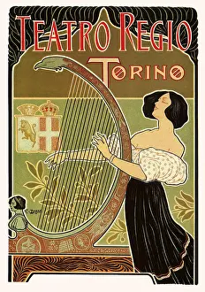 Torino: Woman plays Harp