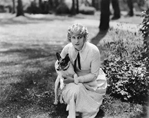Life Style: Woman posing with herJack Russell terrier