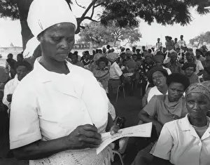 Matlala: Woman practising making her cross before participating