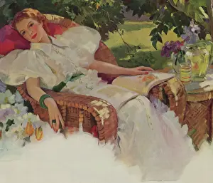 Repose: Woman reading Book on Summer Afternoon