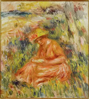 Narcissus: Woman reading in a garden