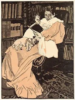 Lapdog: WOMAN READS WITH LAPDOG