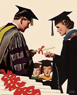 Diploma: Woman receiving her Diploma