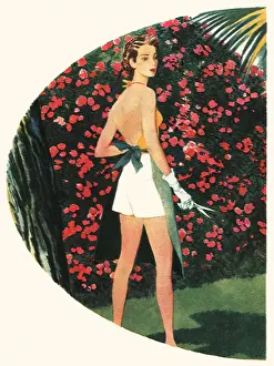 Clippers: Woman and Rose Bush