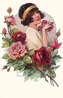 Bandeau: Woman with Roses