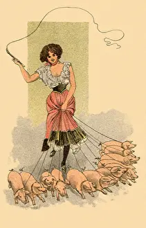 Piglets: Woman Runs with Pigs