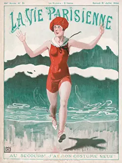 Alarmed: Woman runs from waves
