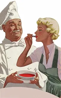 Tomato: Woman Samples Soup