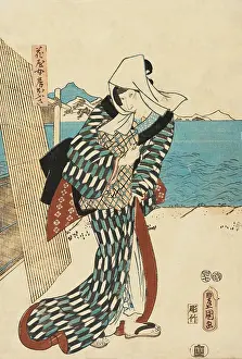 Shielding: Woman on the sea shore