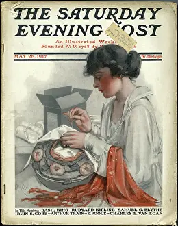 Needlewoman: Woman sewing