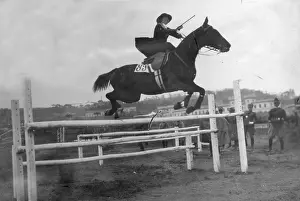 Showjumping: Woman showjumping, 1923